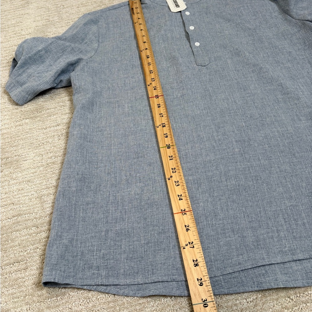 NWT Coofandy 1/2 Button Placket Popover Blouse Womens Sz Large Roll Short Sleeve - Picture 5 of 10